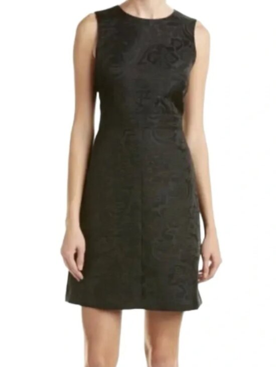 Theory Dresses & Skirts - THEORY Raneid Black Floral Jacquard A-Line Sleeveless Dress, Size 4